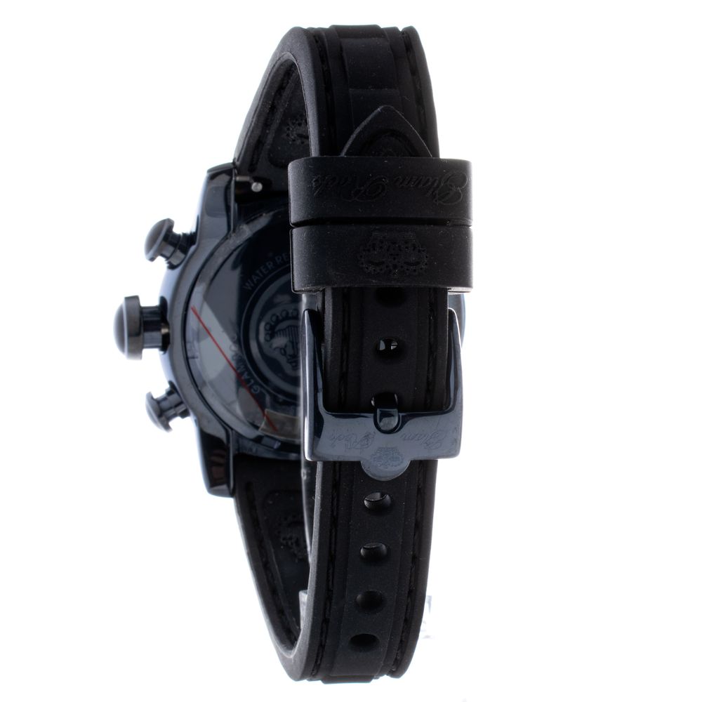 Montre Glam Rock Sport Neo Classic Silicone Noir Boîtier Bleu 42mm – Quartz Suisse | HBPS Fashion