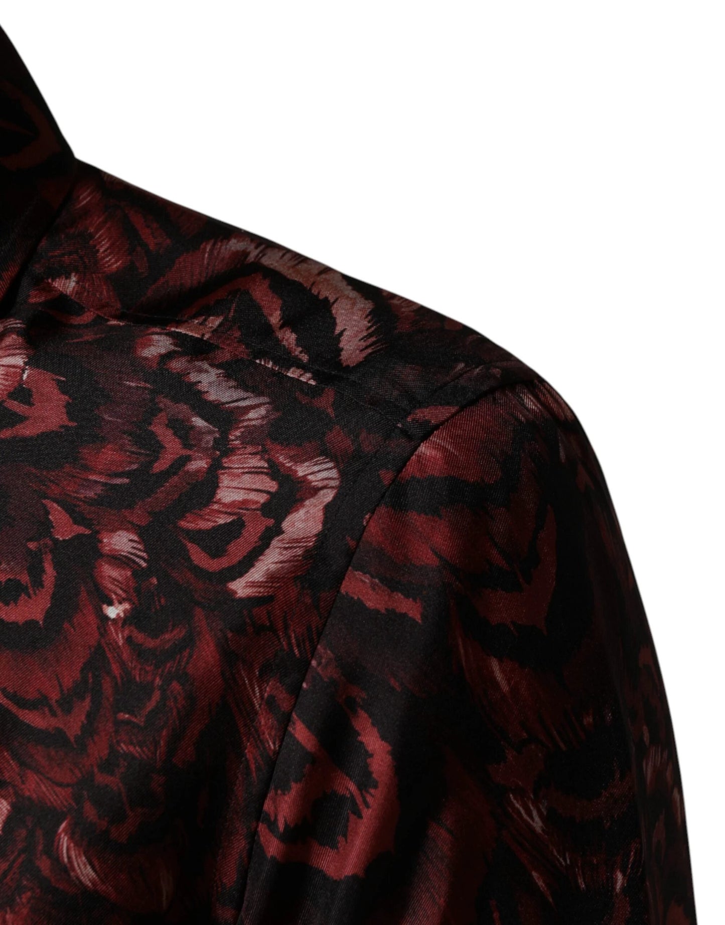 Dolce & Gabbana Bordeaux Patterned Collared Men Dress Shirt by Dolce & Gabbana