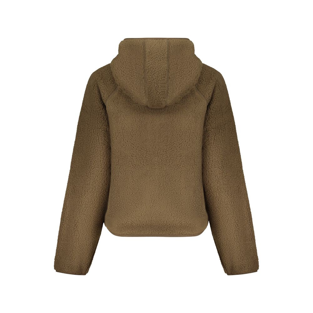 Sweat à capuche zippé Guess Jeans femme en polyester marron – GU-42216