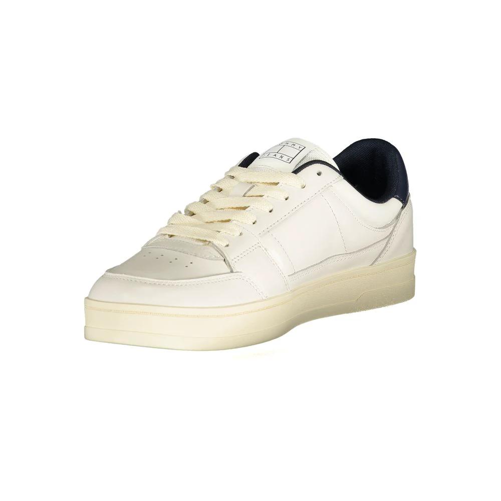 Tommy Hilfiger White Leather Men Sneaker by Tommy Hilfiger