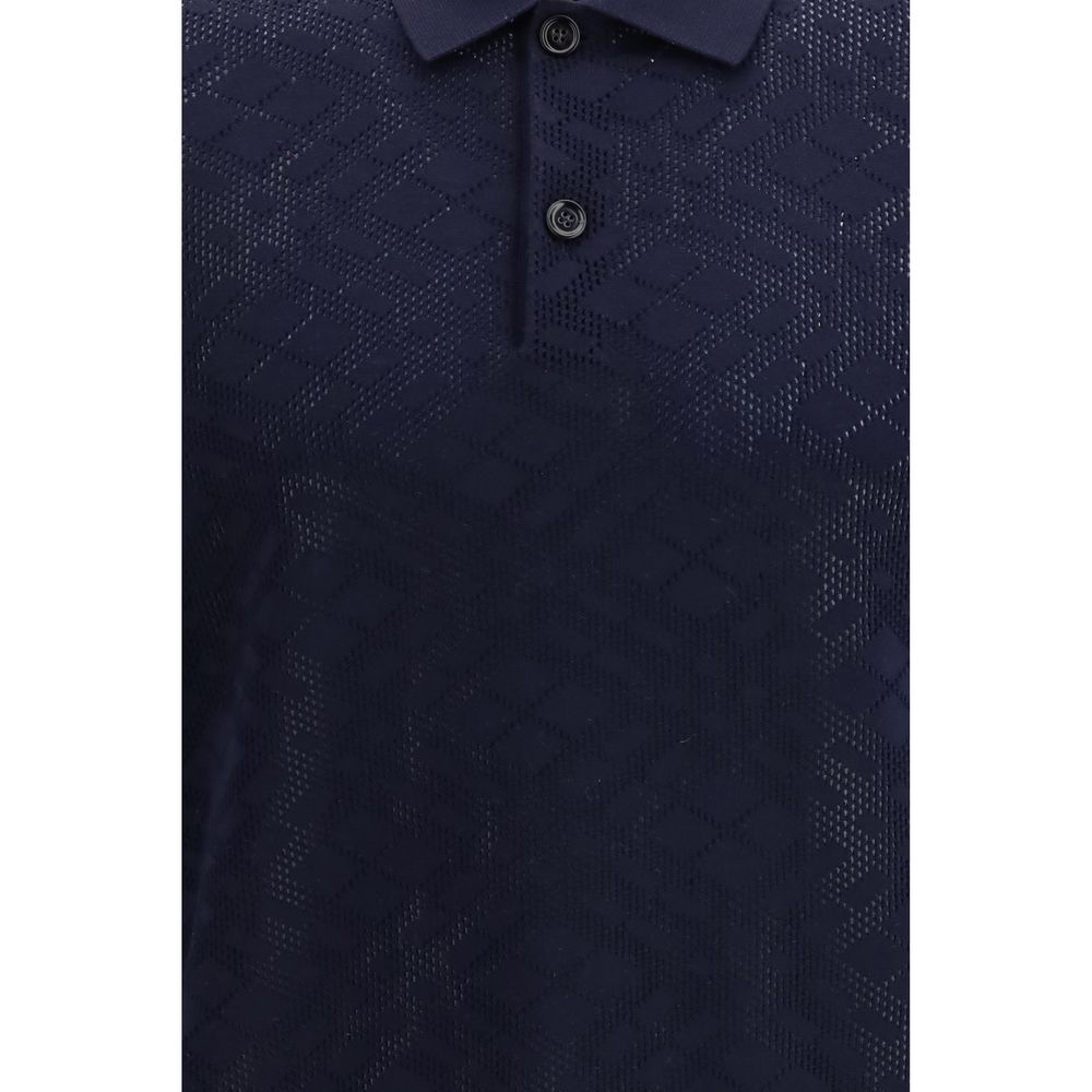 Burberry Blue Wool Polo Shirt by Burberry