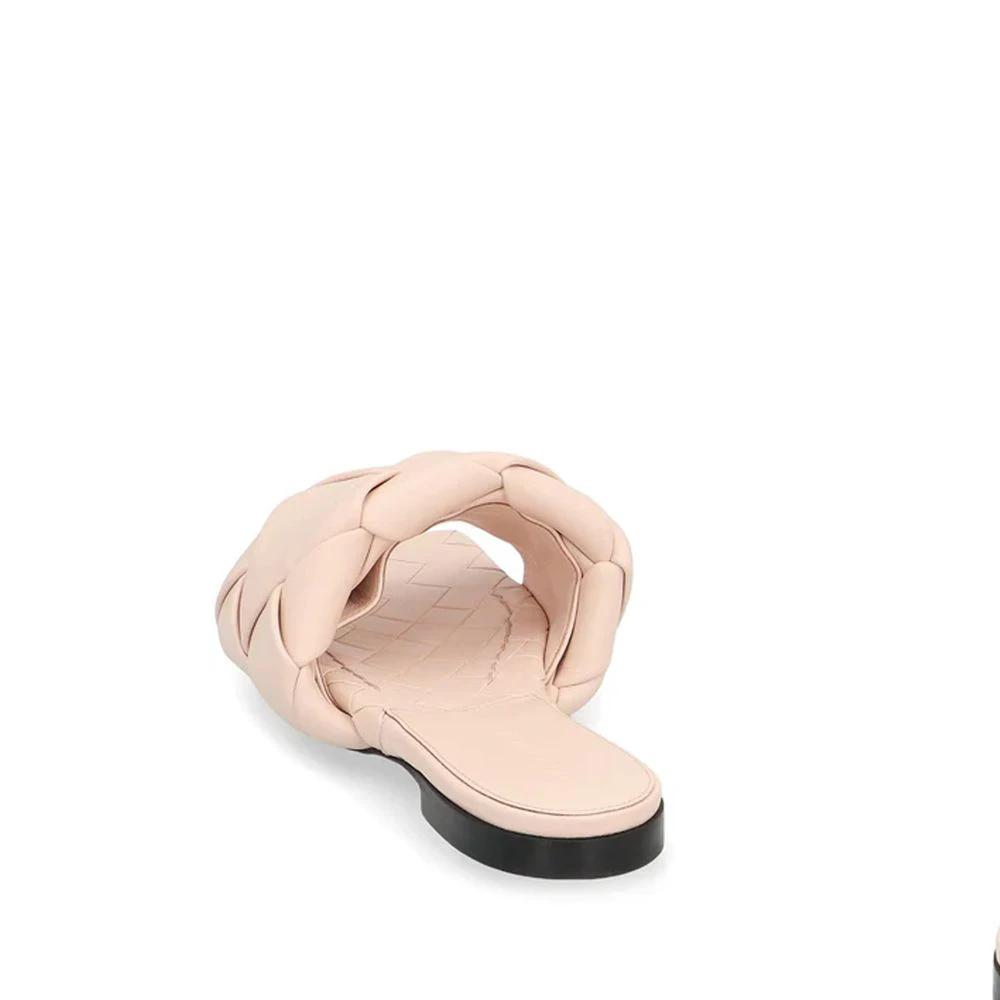 Bottega Veneta Multicolor Leather Flat Sandals by Bottega Veneta