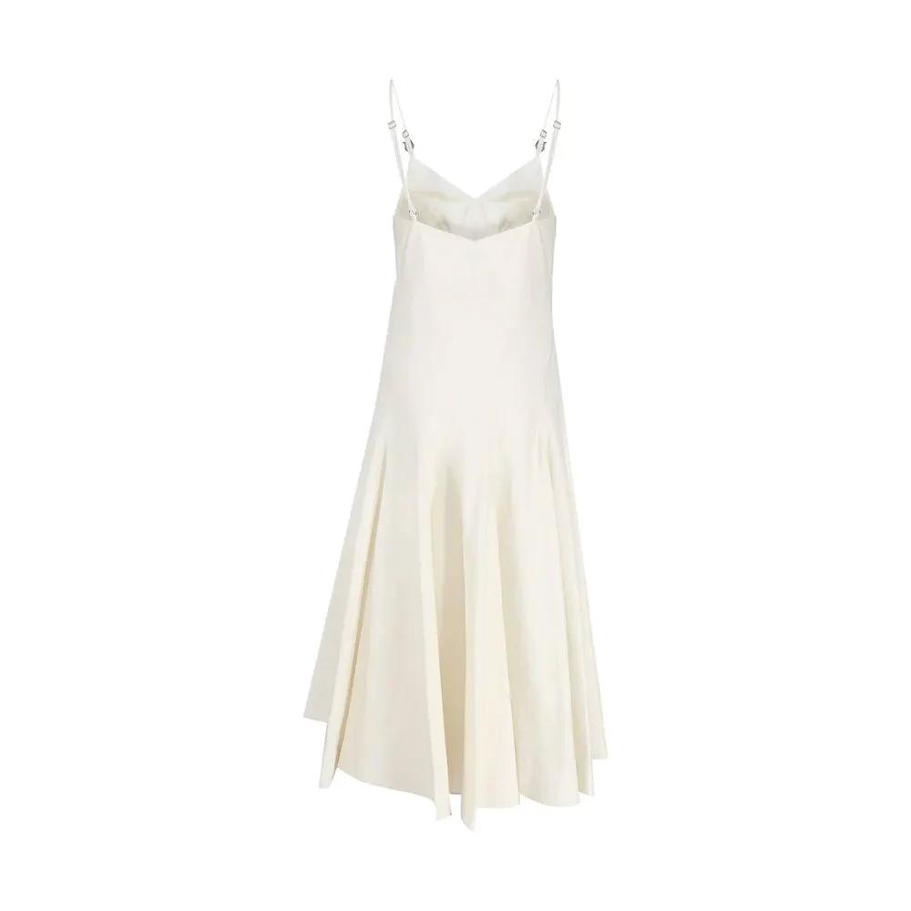 Bottega Veneta White Cotton Casual Dress by Bottega Veneta