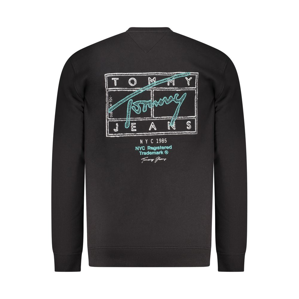 Sweat-shirt Tommy Hilfiger homme col rond en coton noir – TO-42722