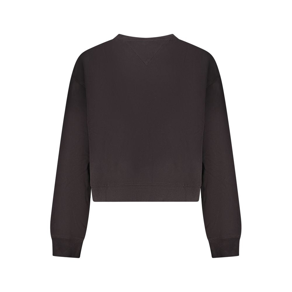 Sweat-shirt Tommy Hilfiger femme col rond en coton noir – TO-42736