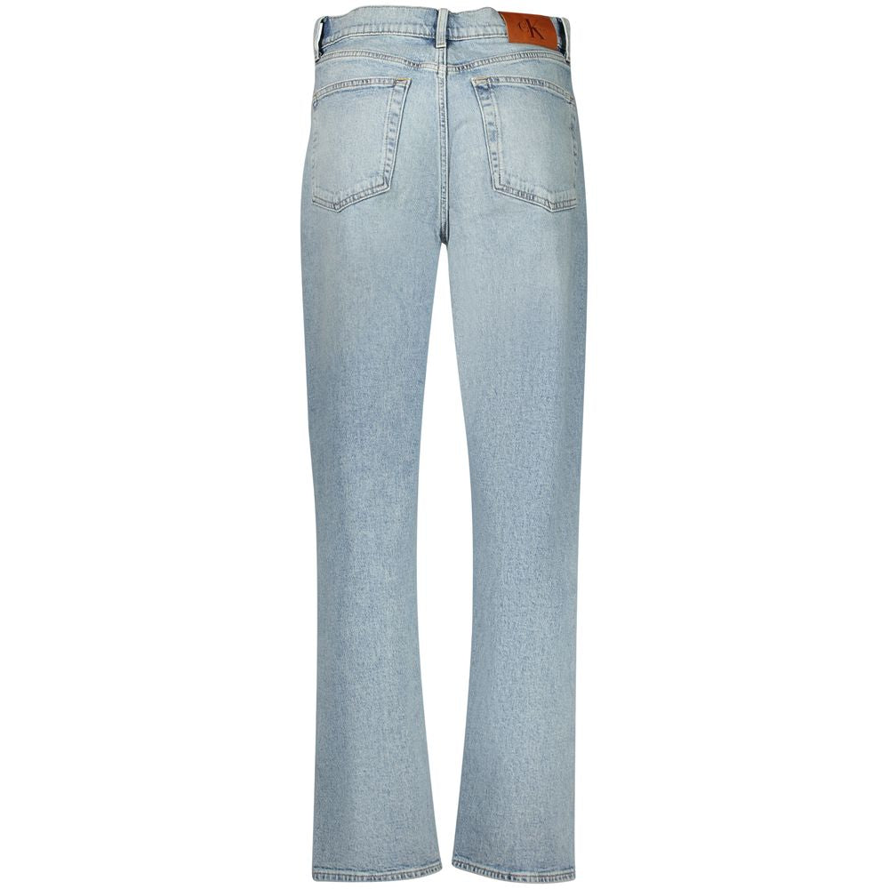 Jean Calvin Klein femme taille haute en coton bleu clair – CA-42794