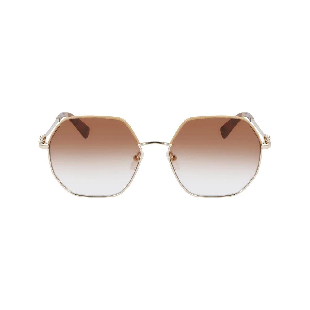 Longchamp Gold Metal Sunglasses by Longchamp