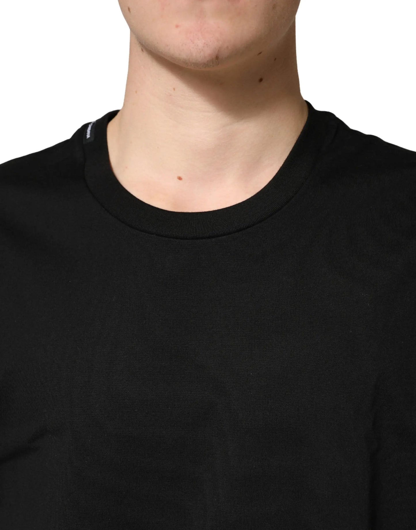 Dolce & Gabbana Black Cotton Crewneck Short Sleeve T-Shirt by Dolce & Gabbana