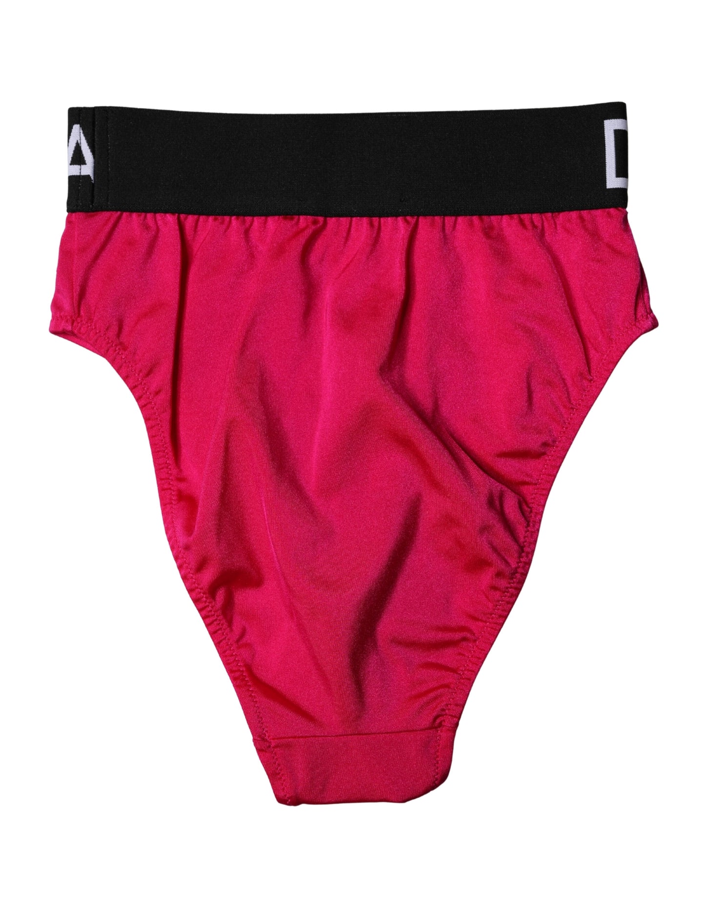 Dolce & Gabbana Pink Embellished High-Waist Brief Logo Underwear by Dolce & Gabbana