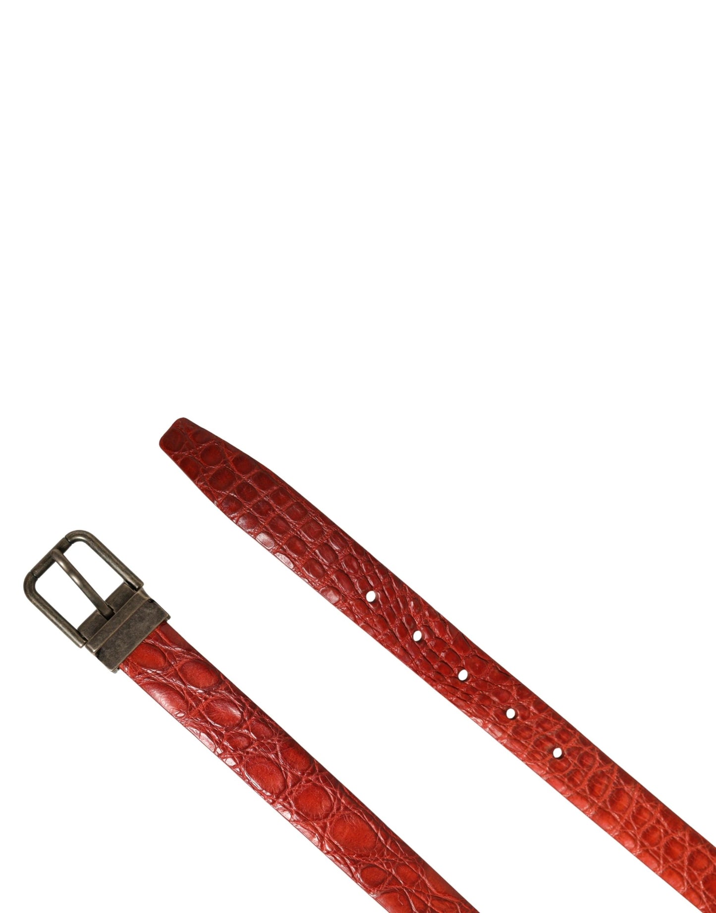 Dolce & Gabbana Red Leather Gold Tone Metal Buckle Men Belt by Dolce & Gabbana