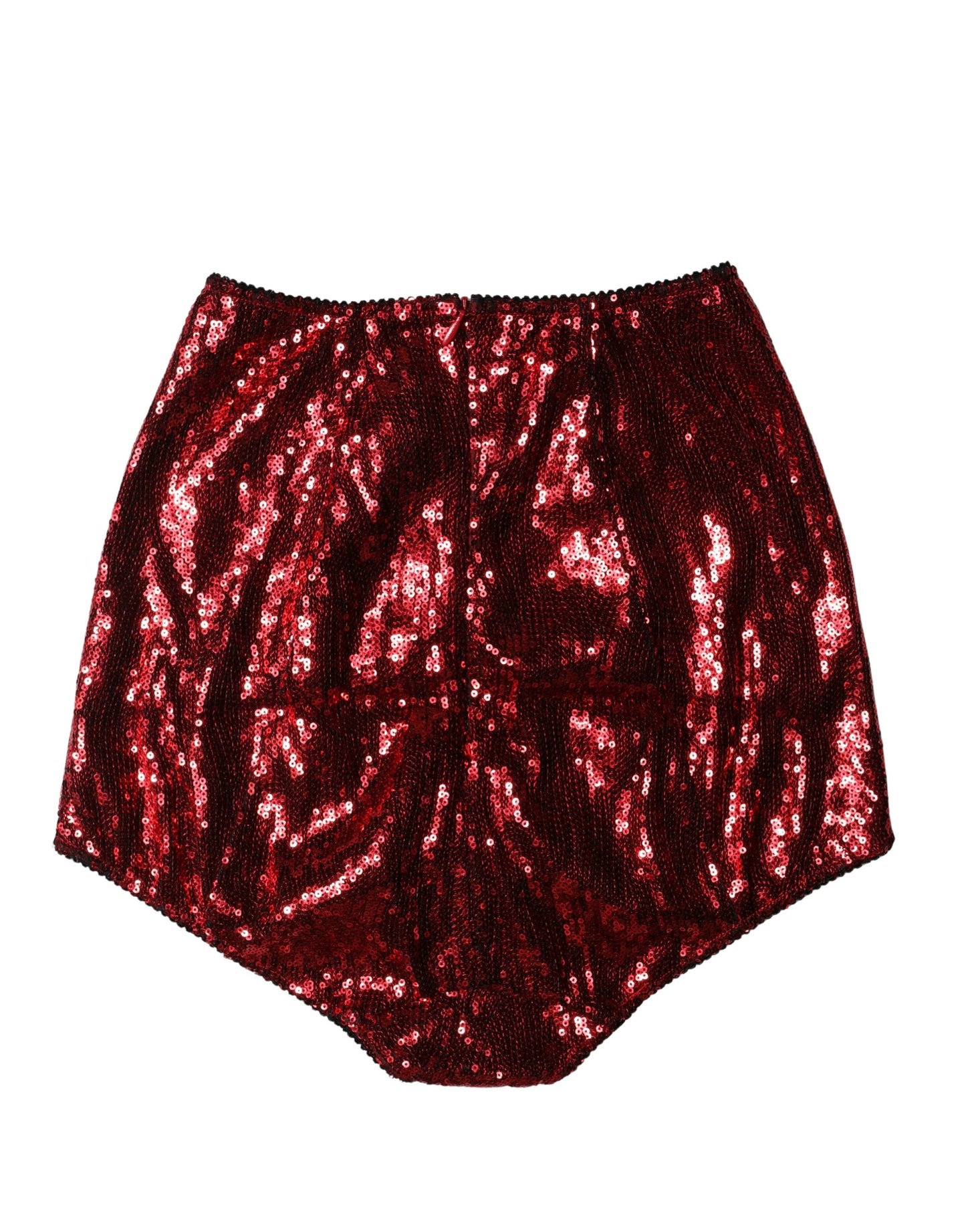 Dolce & Gabbana Red Sequin Embellished High Waist Girdle Underwear