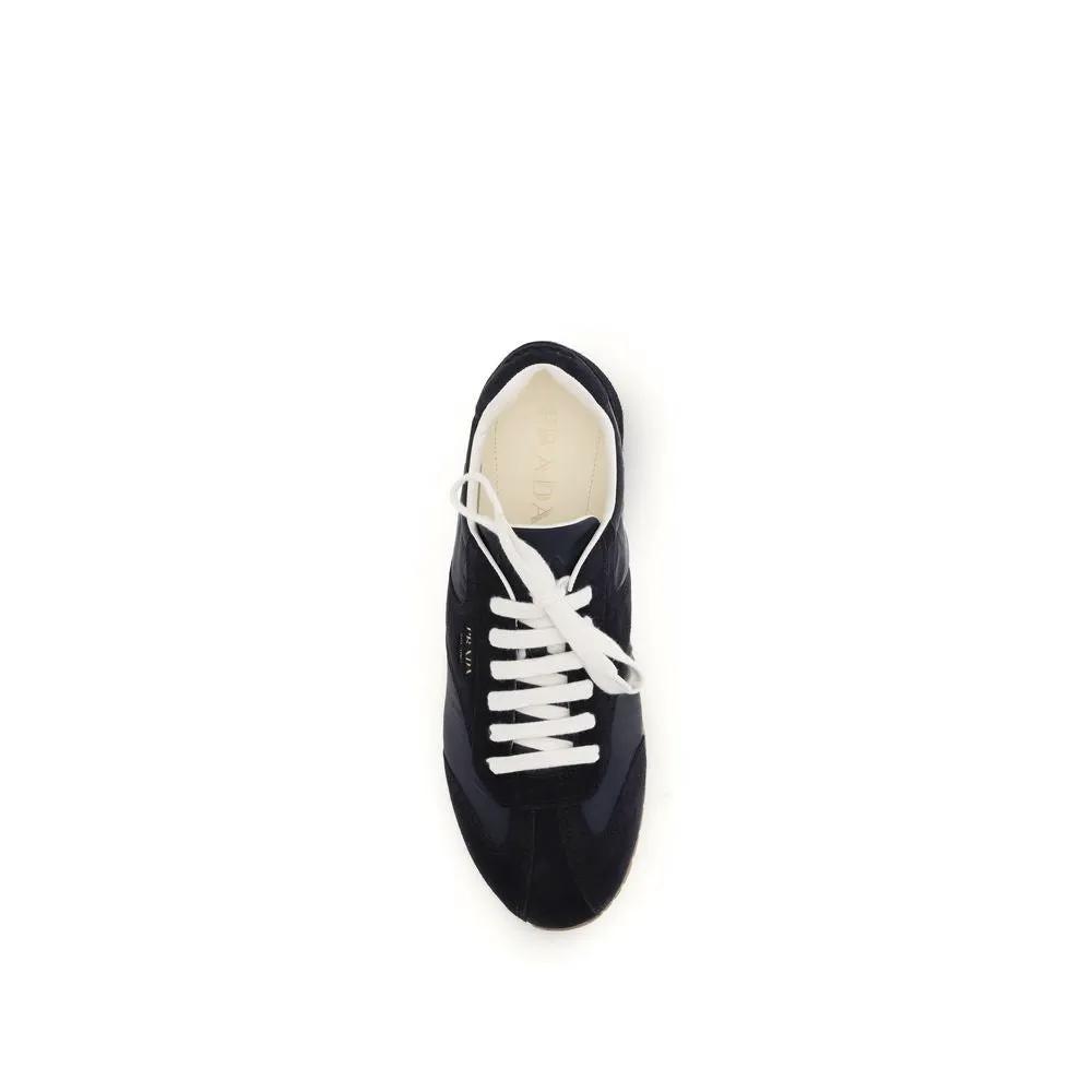 Prada Blue Calf Leather Bos Taurus Athletic Sneakers by Prada