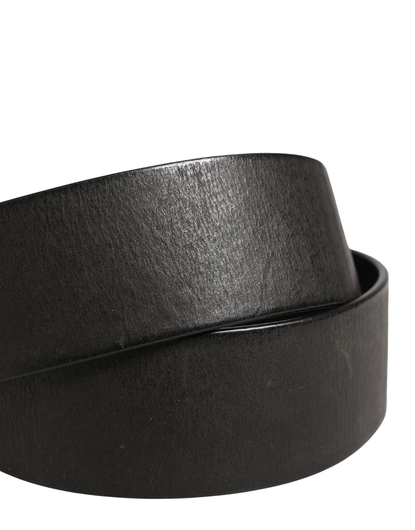 Dolce & Gabbana Men Black Classic Leather Metal Buckle Belt by Dolce & Gabbana