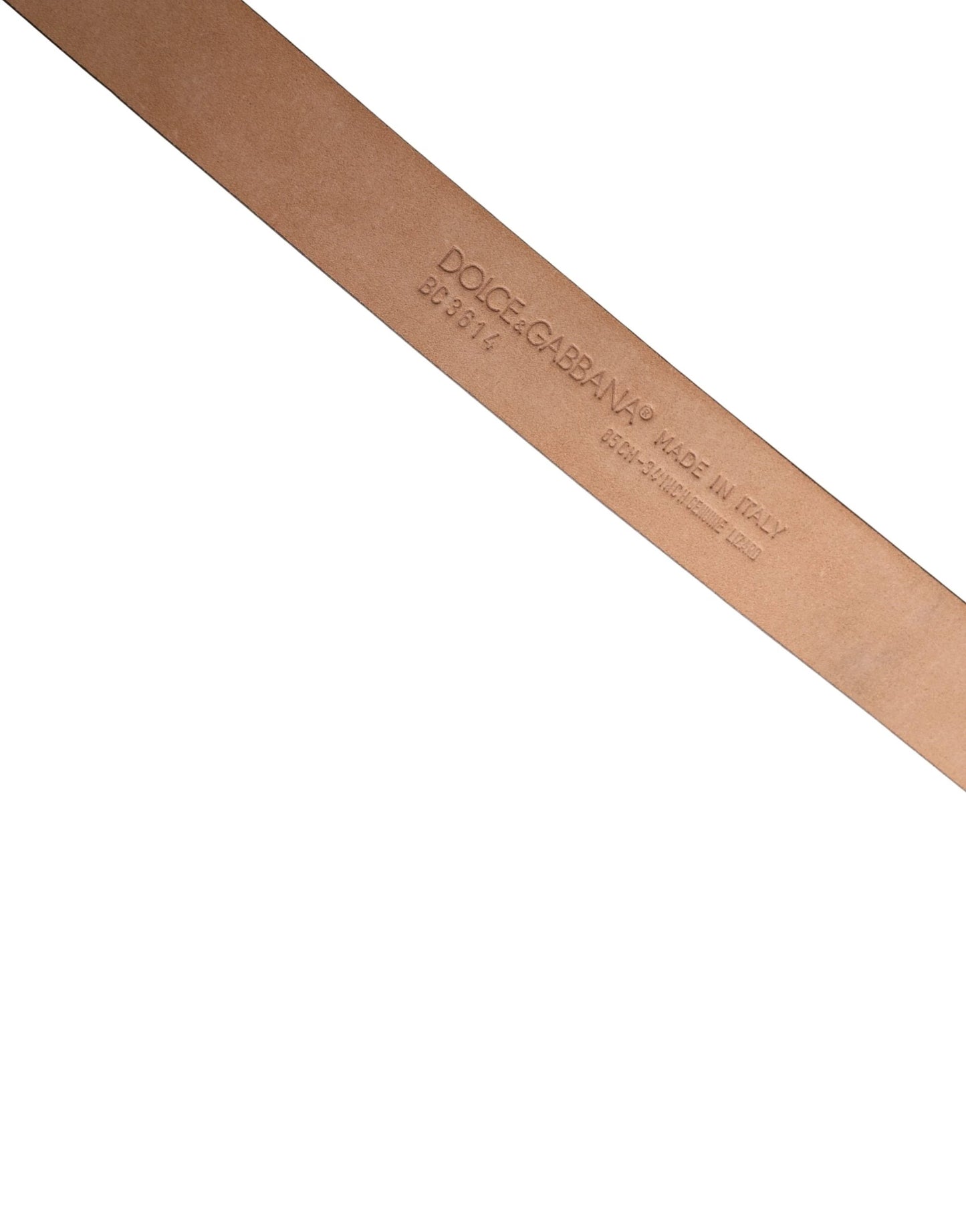 Dolce & Gabbana Men Brown Goatskin Leather Metal Buckle Belt by Dolce & Gabbana