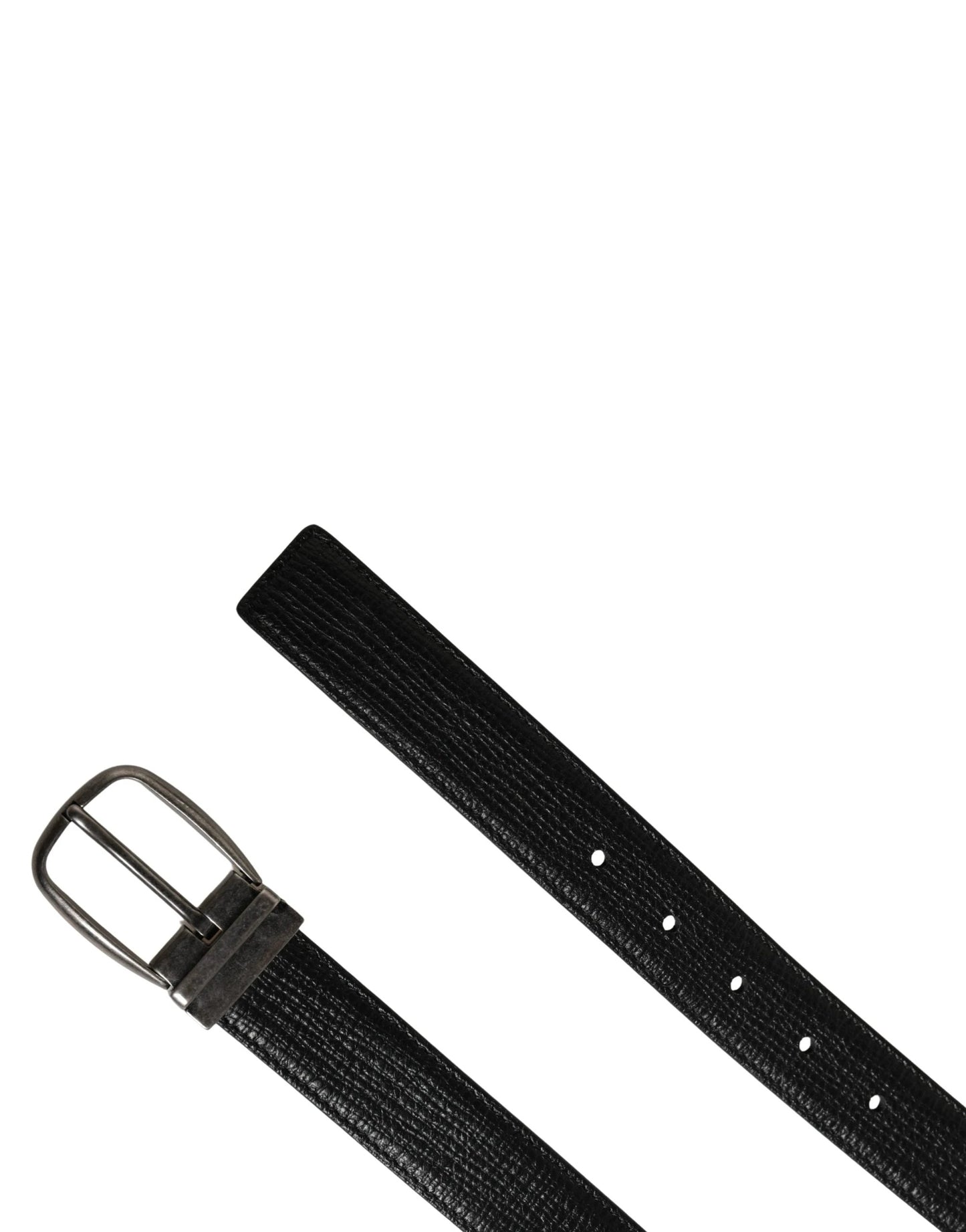 Dolce & Gabbana Men Black Classic Leather Metal Buckle Belt by Dolce & Gabbana