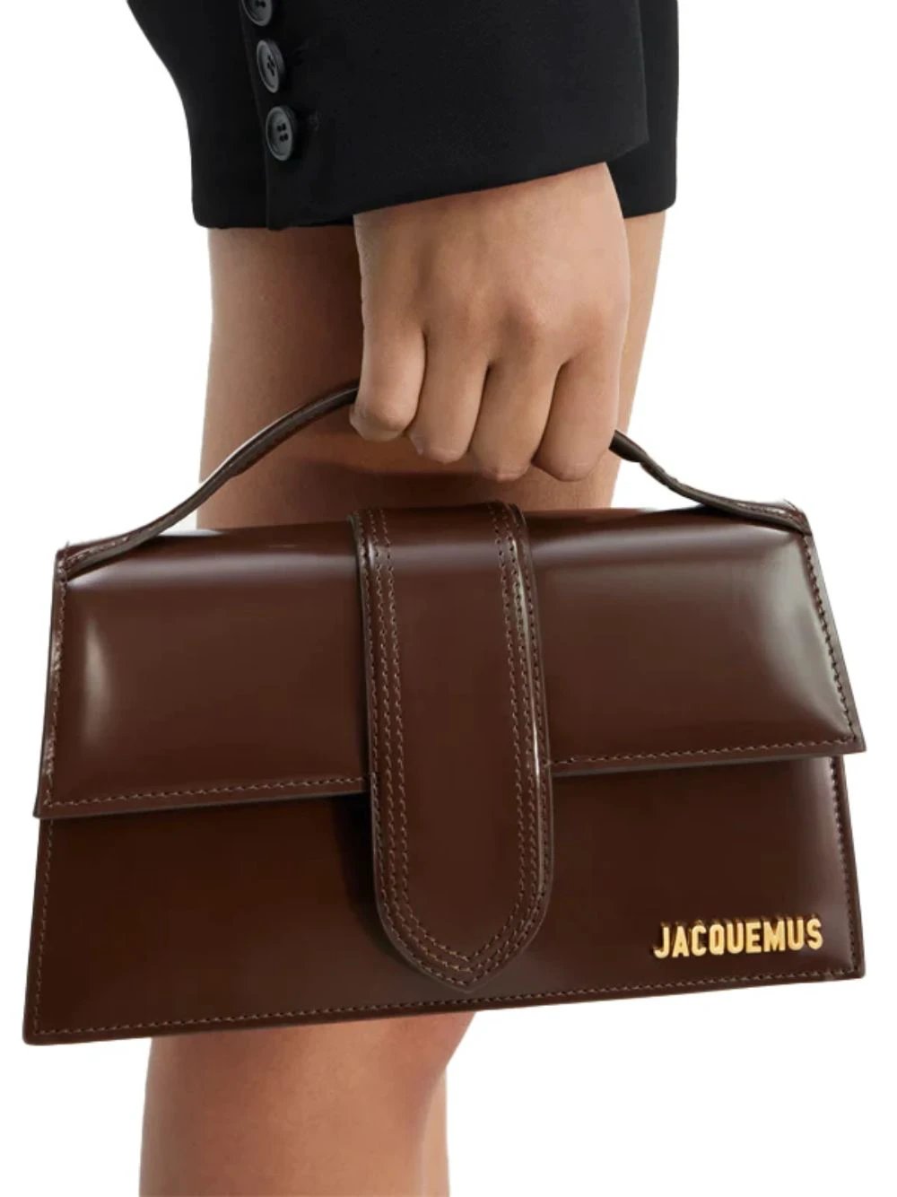 Jacquemus Midnight brown Leather Le Grand Bambino Handbag by Jacquemus