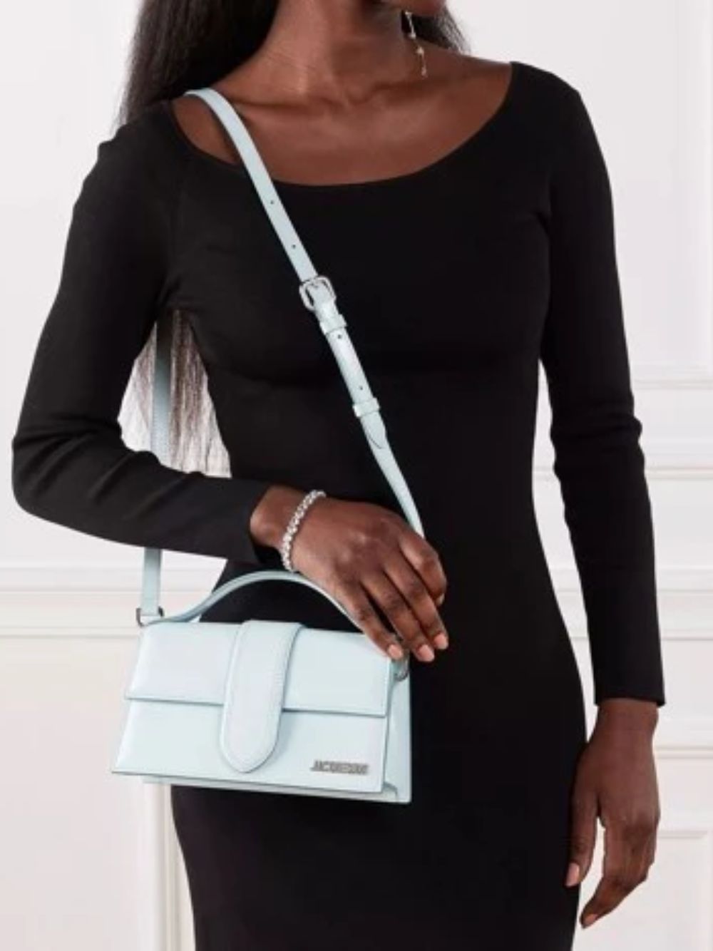 Jacquemus Le Grand Bambino – Sac en Cuir Bleu Pâle | HBPS Fashion