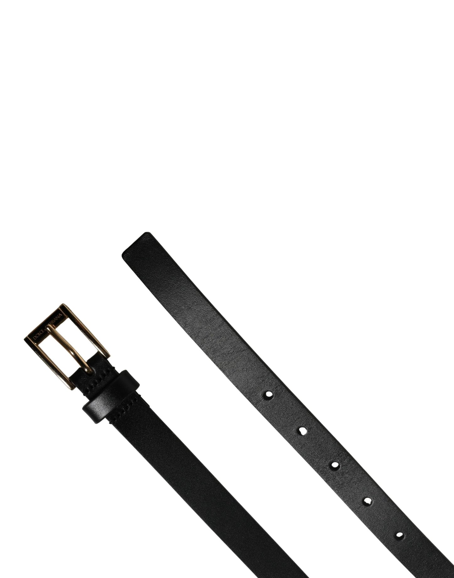 Dolce & Gabbana Belt Men Black Leather Classic Metal Buckle by Dolce & Gabbana