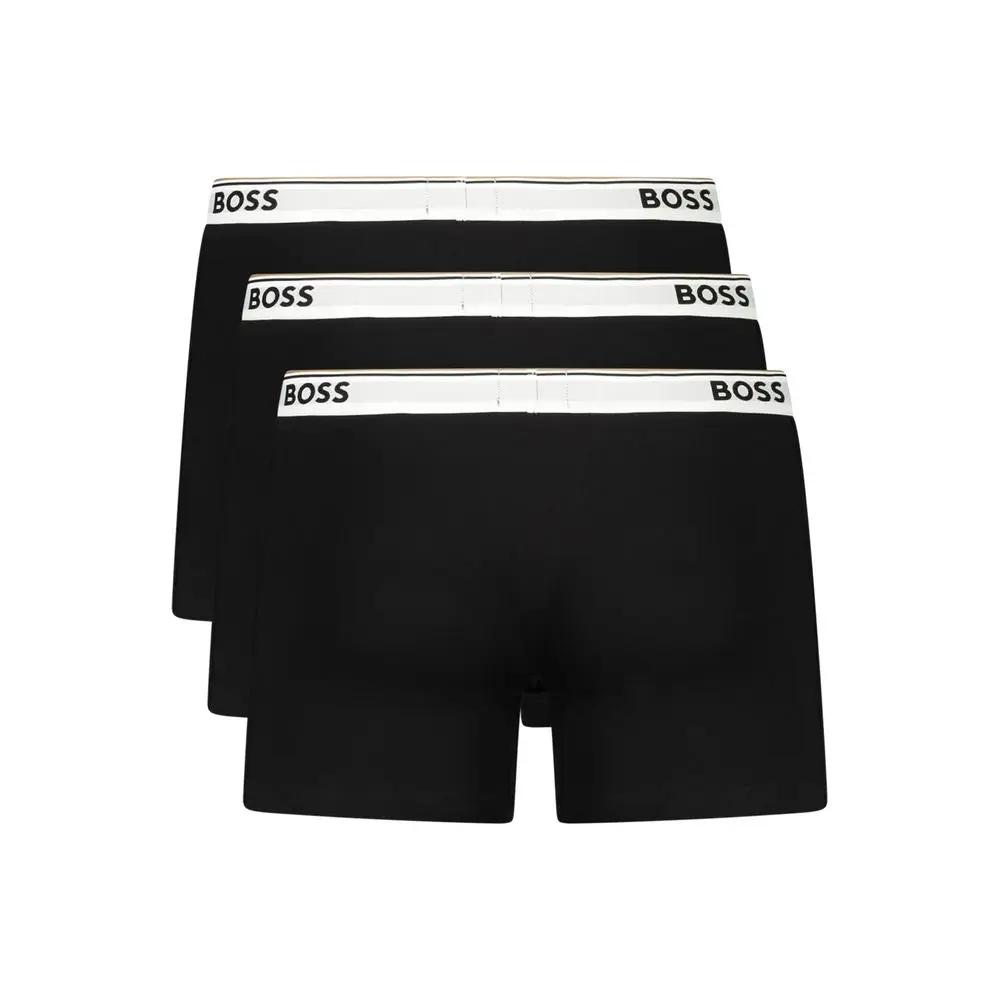 Hugo Boss Black Cotton Men Boxer by Hugo Boss