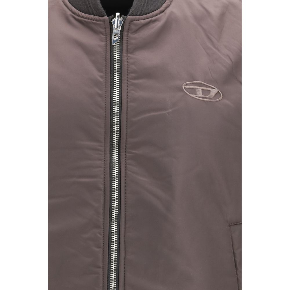 Diesel Brown Polyamide Sleveless Jacket