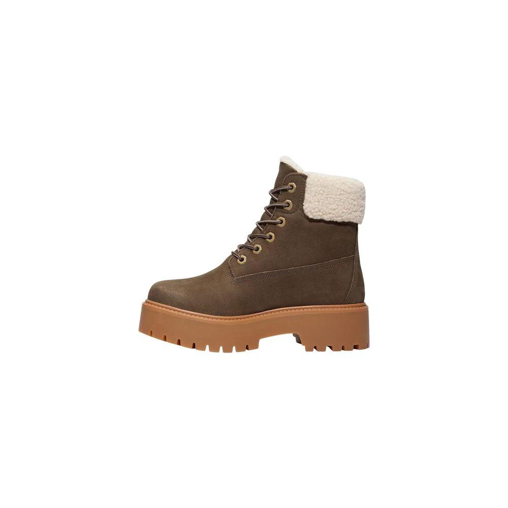 Timberland Brown Recycled Leather Lace-Up Boots by Timberland