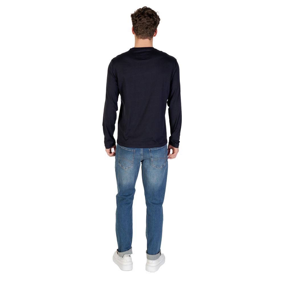 Armani Exchange Blue Cotton Long Sleeve T-Shirt