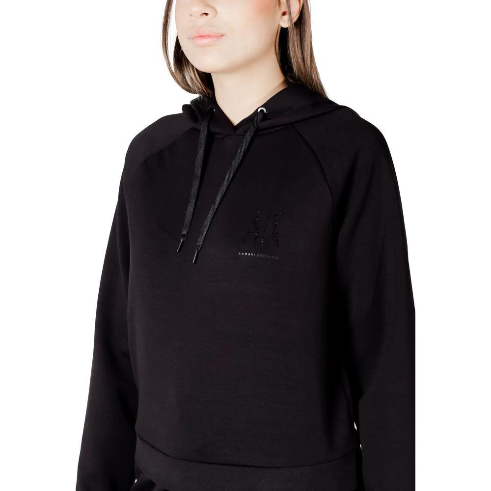 Armani Exchange Black Viscose Hoodie