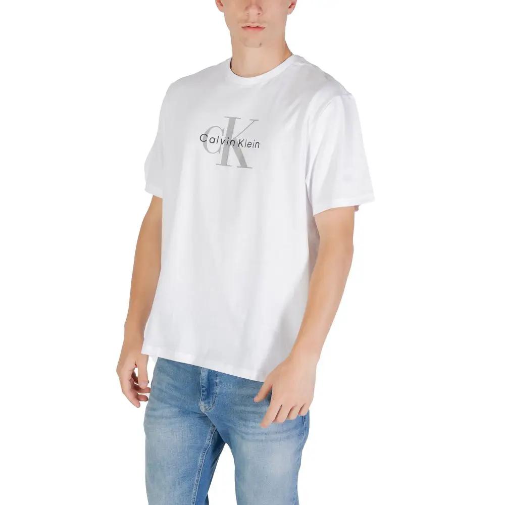 Calvin Klein Jeans White Cotton T-Shirt by Calvin Klein Jeans