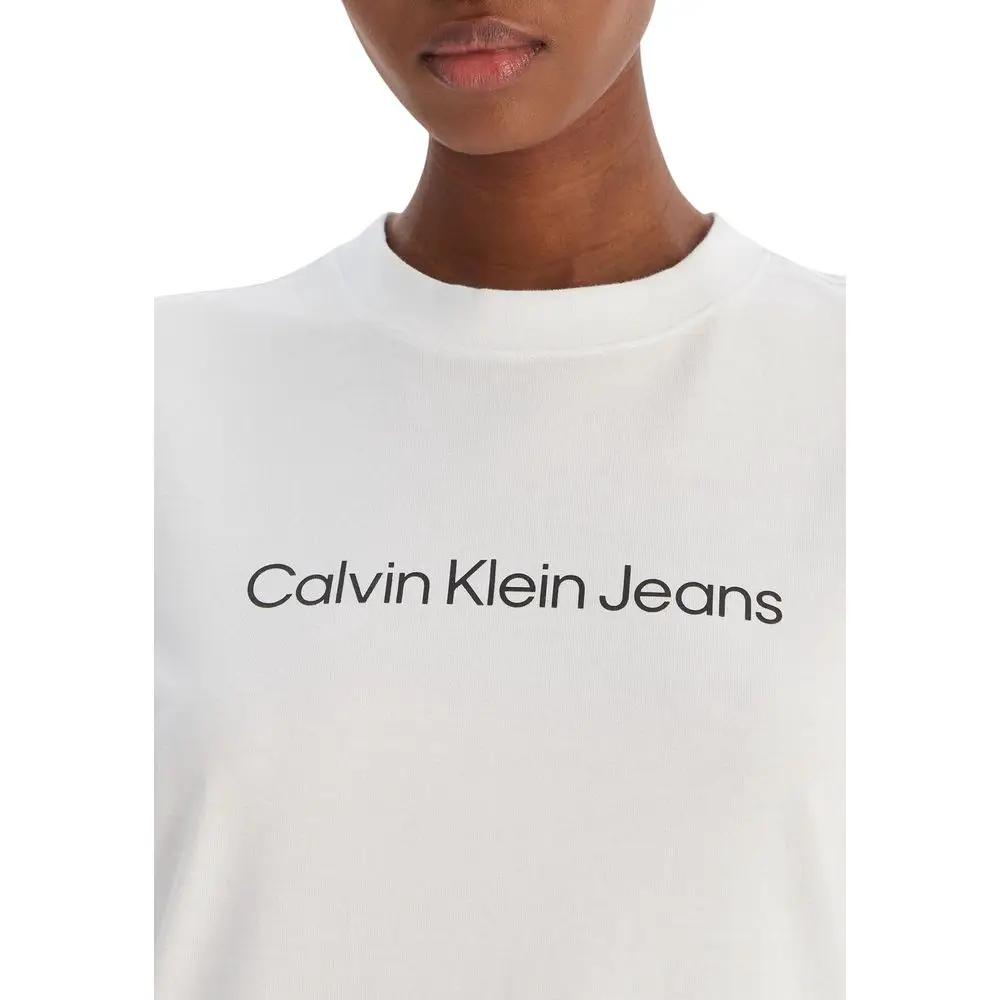 Calvin Klein Jeans White Cotton T-Shirt by Calvin Klein Jeans