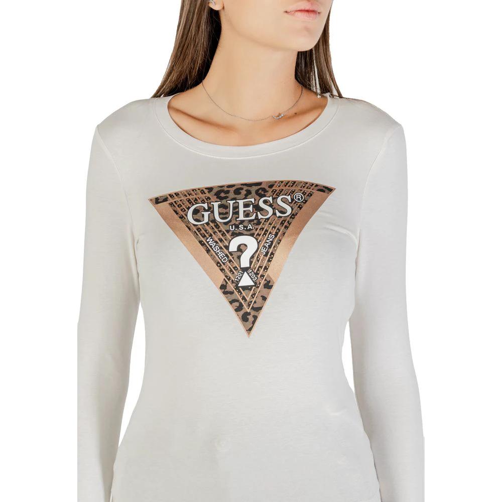 Guess Cream Cotton Long Sleeve T-Shirt by Guess