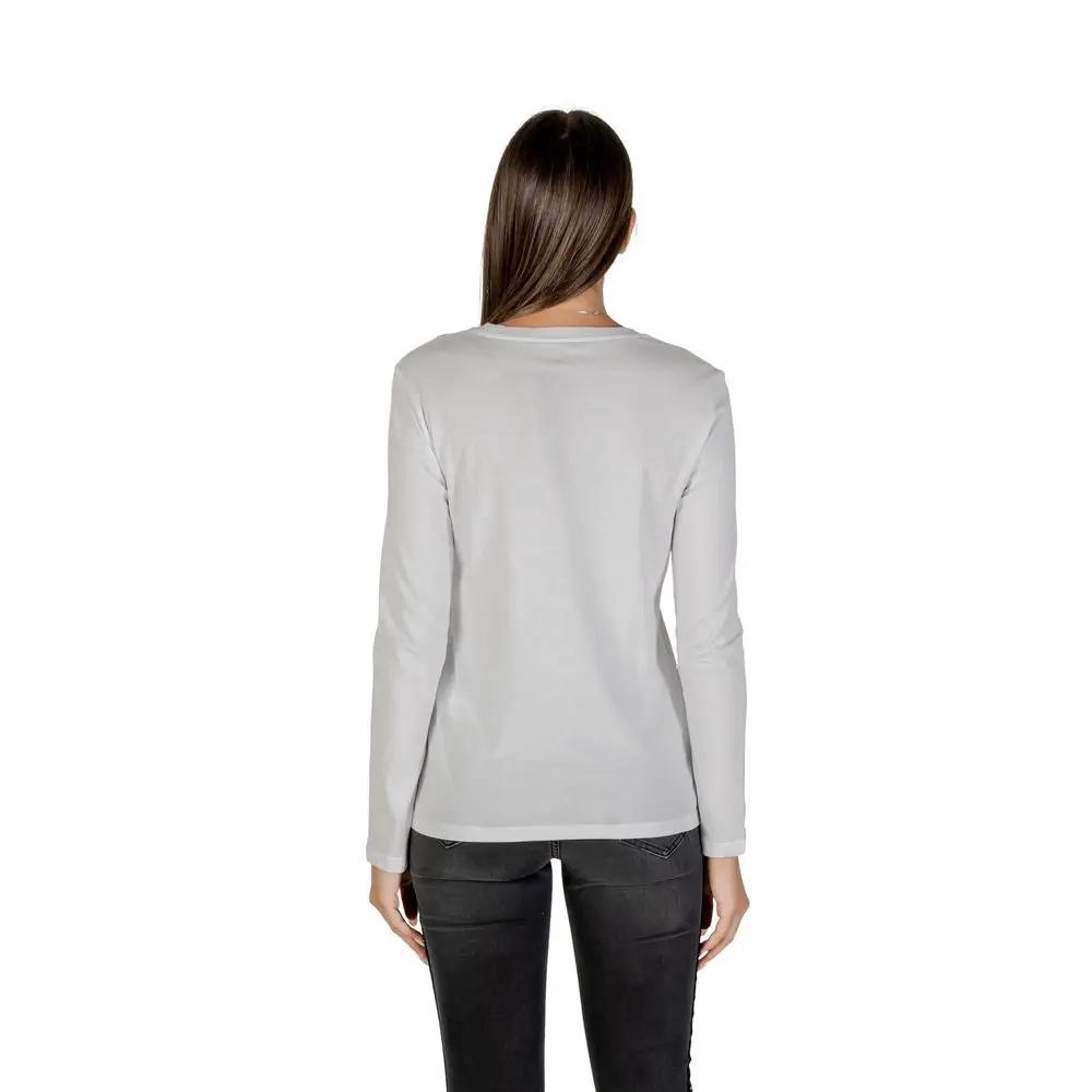 Armani Exchange White Cotton Long Sleeve T-Shirt by Armani Exchange