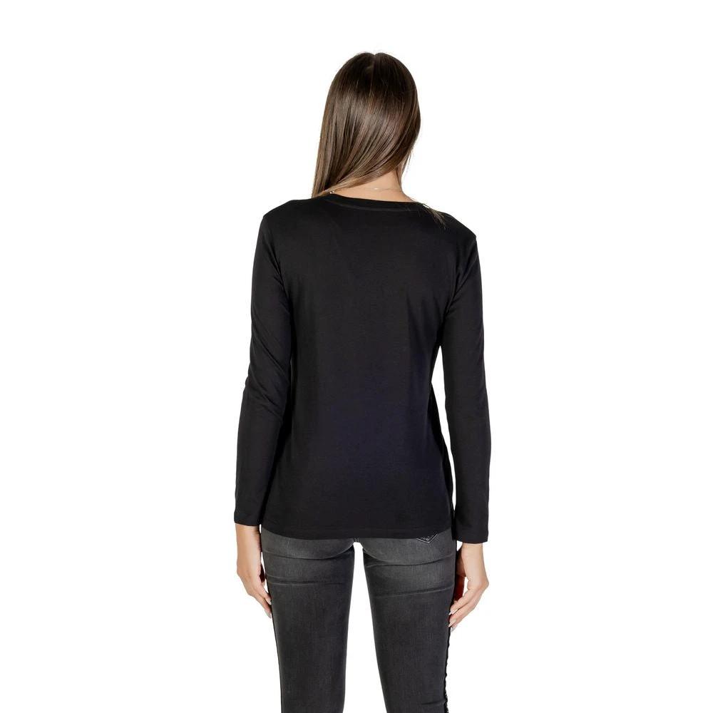 Armani Exchange Black Cotton Long Sleeve T-Shirt by Armani Exchange