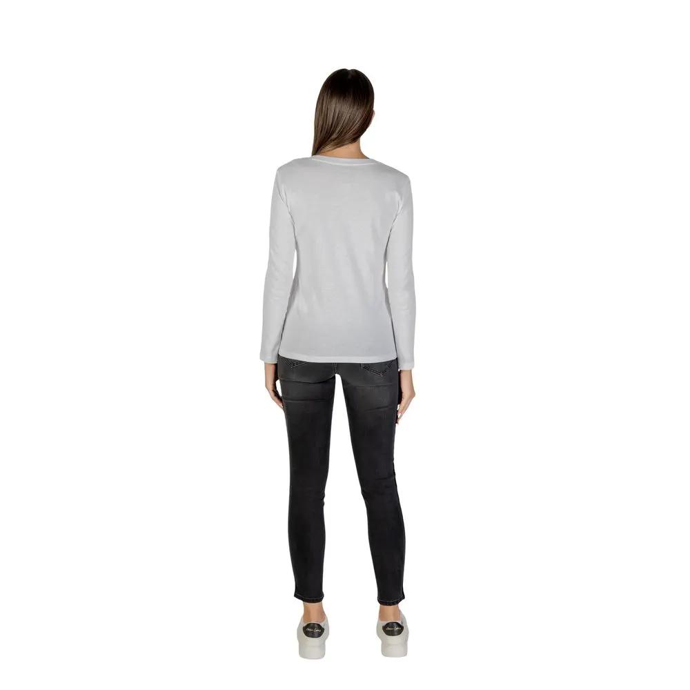 Armani Exchange White Cotton Long Sleeve T-Shirt by Armani Exchange