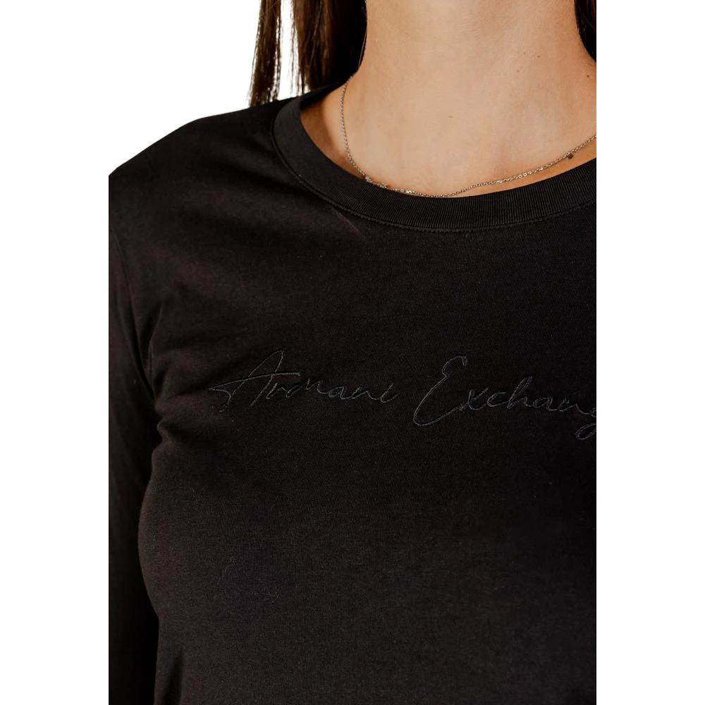 Armani Exchange Black Cotton Long Sleeve T-Shirt by Armani Exchange