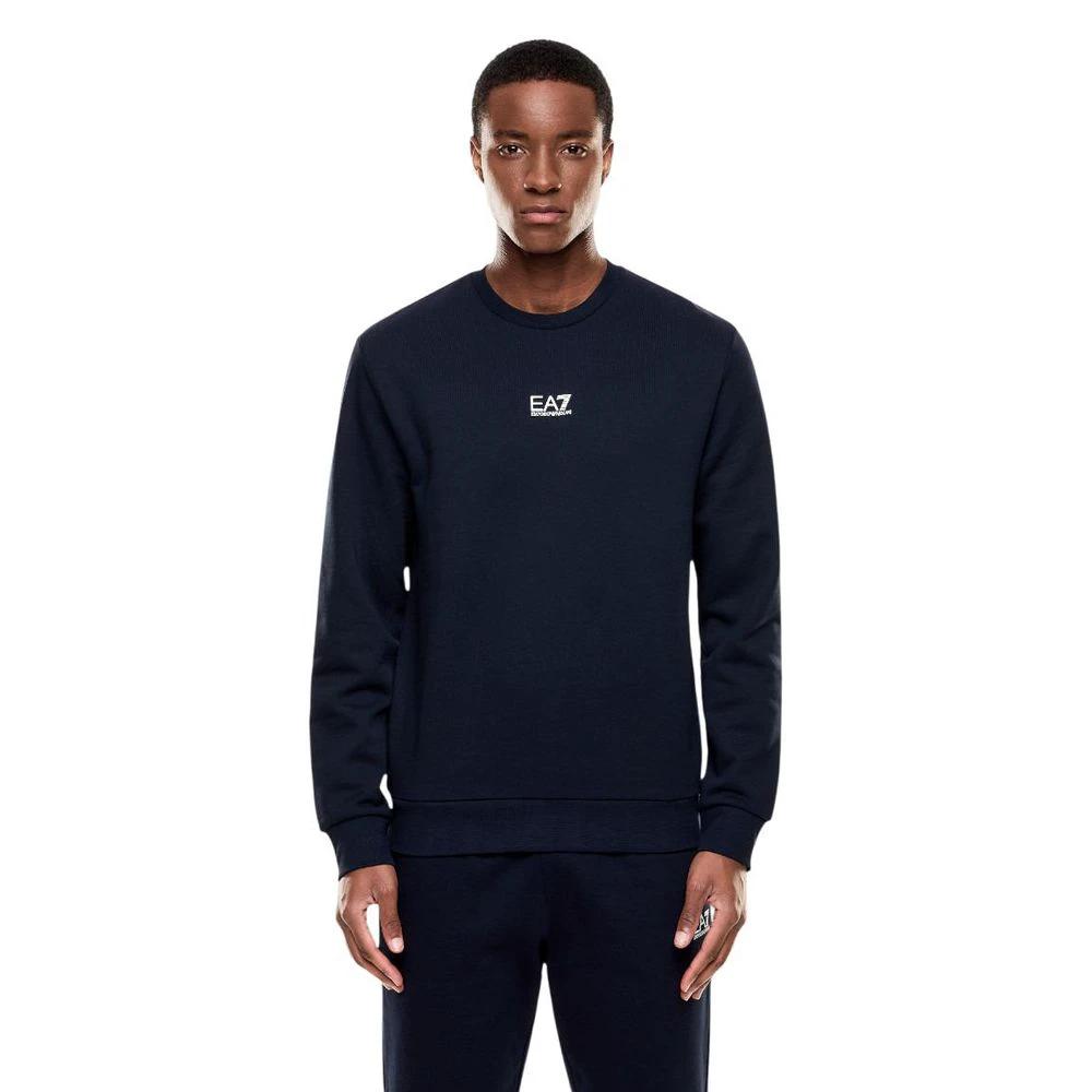 EA7 Emporio Armani Blue Cotton Sweatshirt by EA7 Emporio Armani