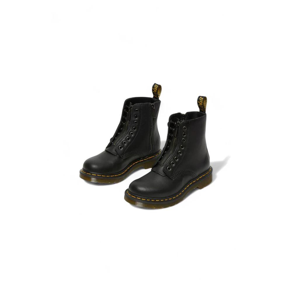 Dr. Martens Black Leather Lace-Up Boots by Dr. Martens