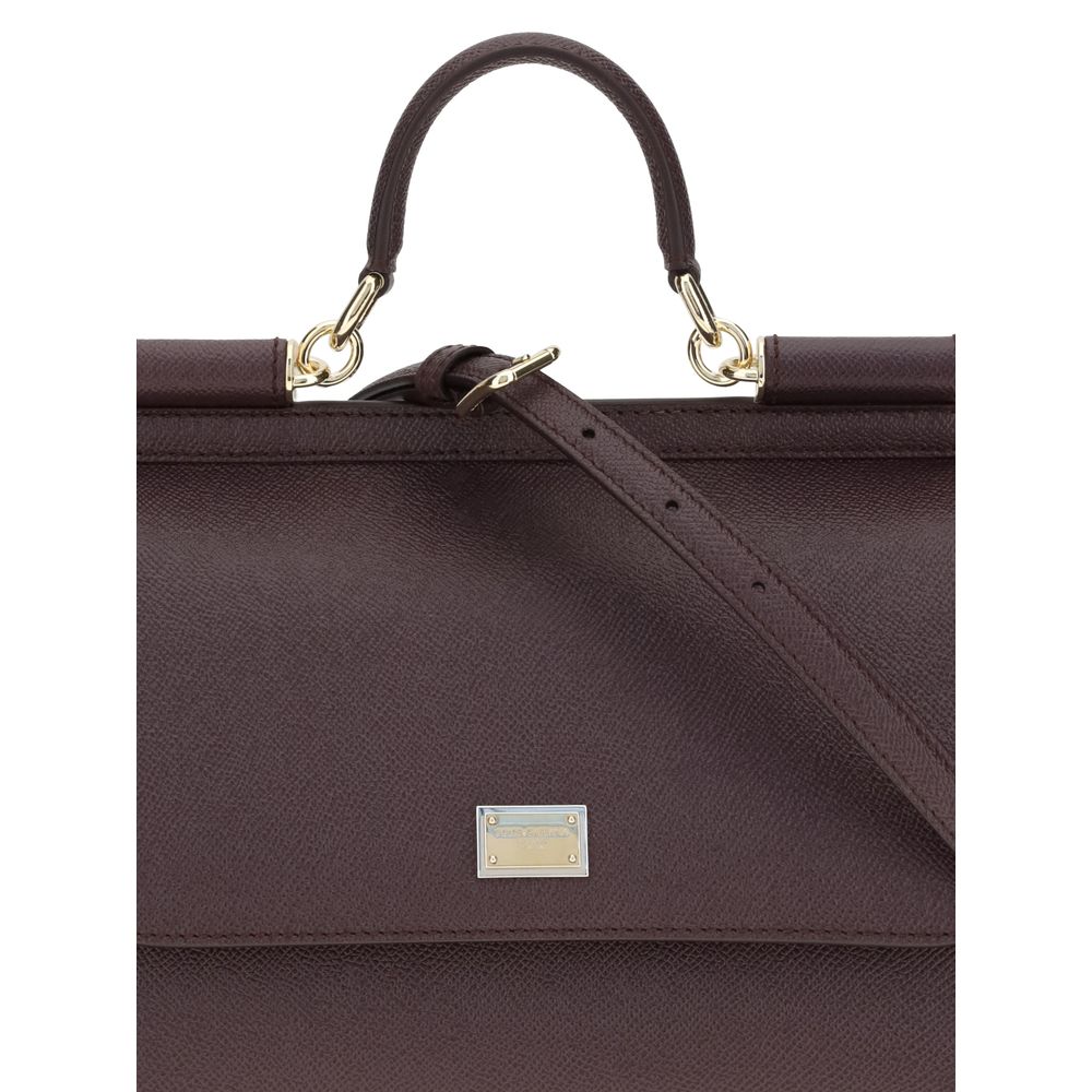 Dolce & Gabbana Bordeaux Calf Leather Bos Taurus Shoulder Bag