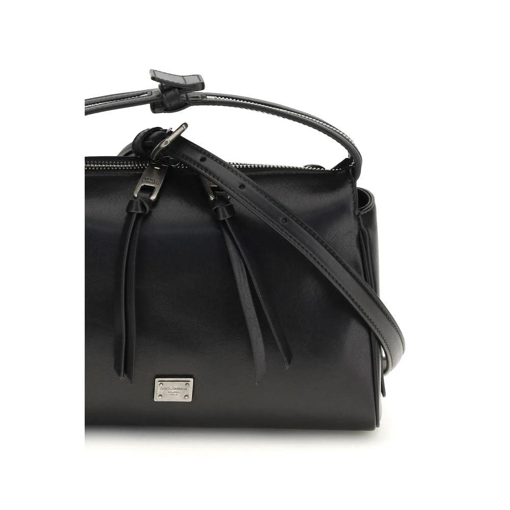Dolce & Gabbana Black Calf Leather Bos Taurus Handbag by Dolce & Gabbana