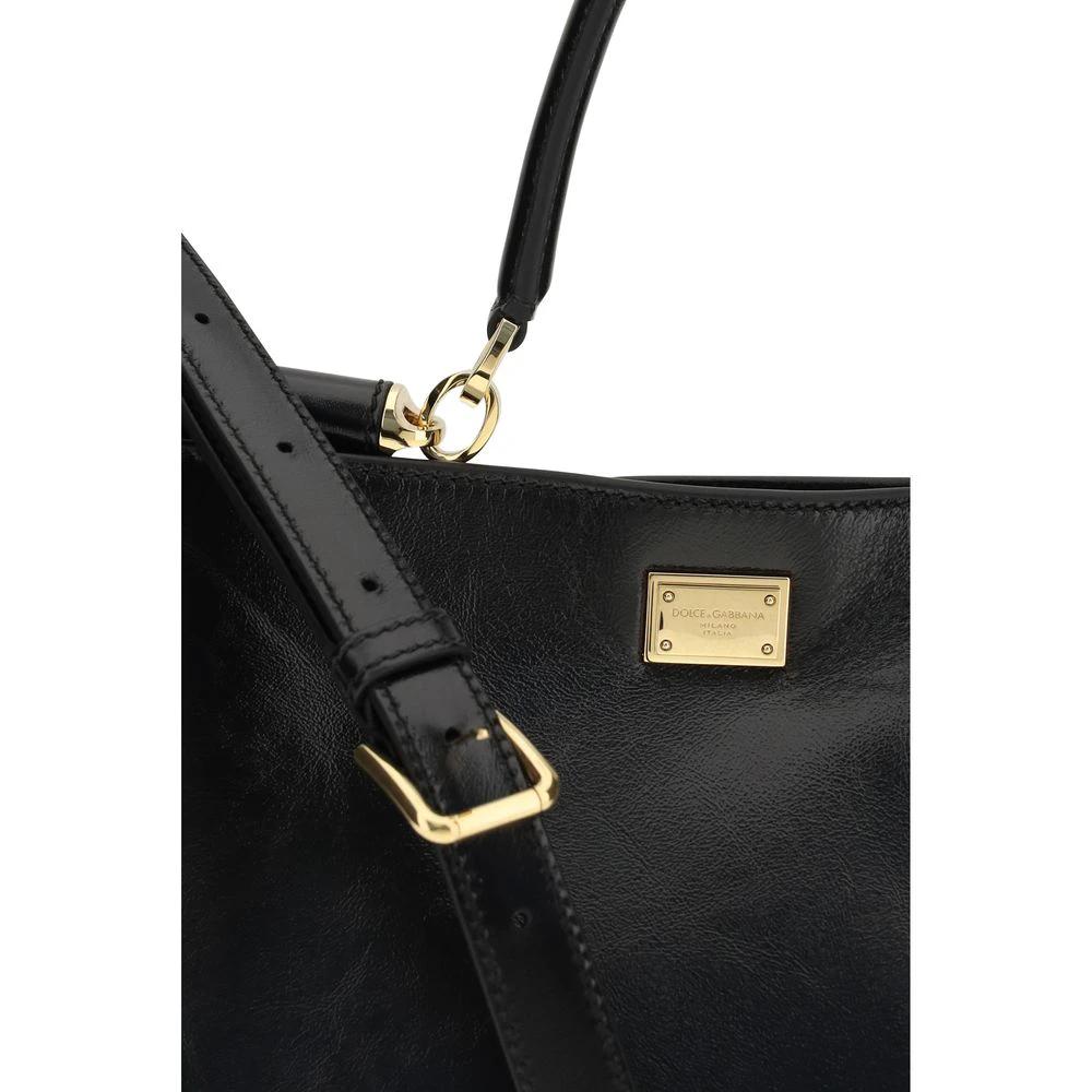 Dolce & Gabbana Black Calf Leather Bos Taurus Handbag by Dolce & Gabbana