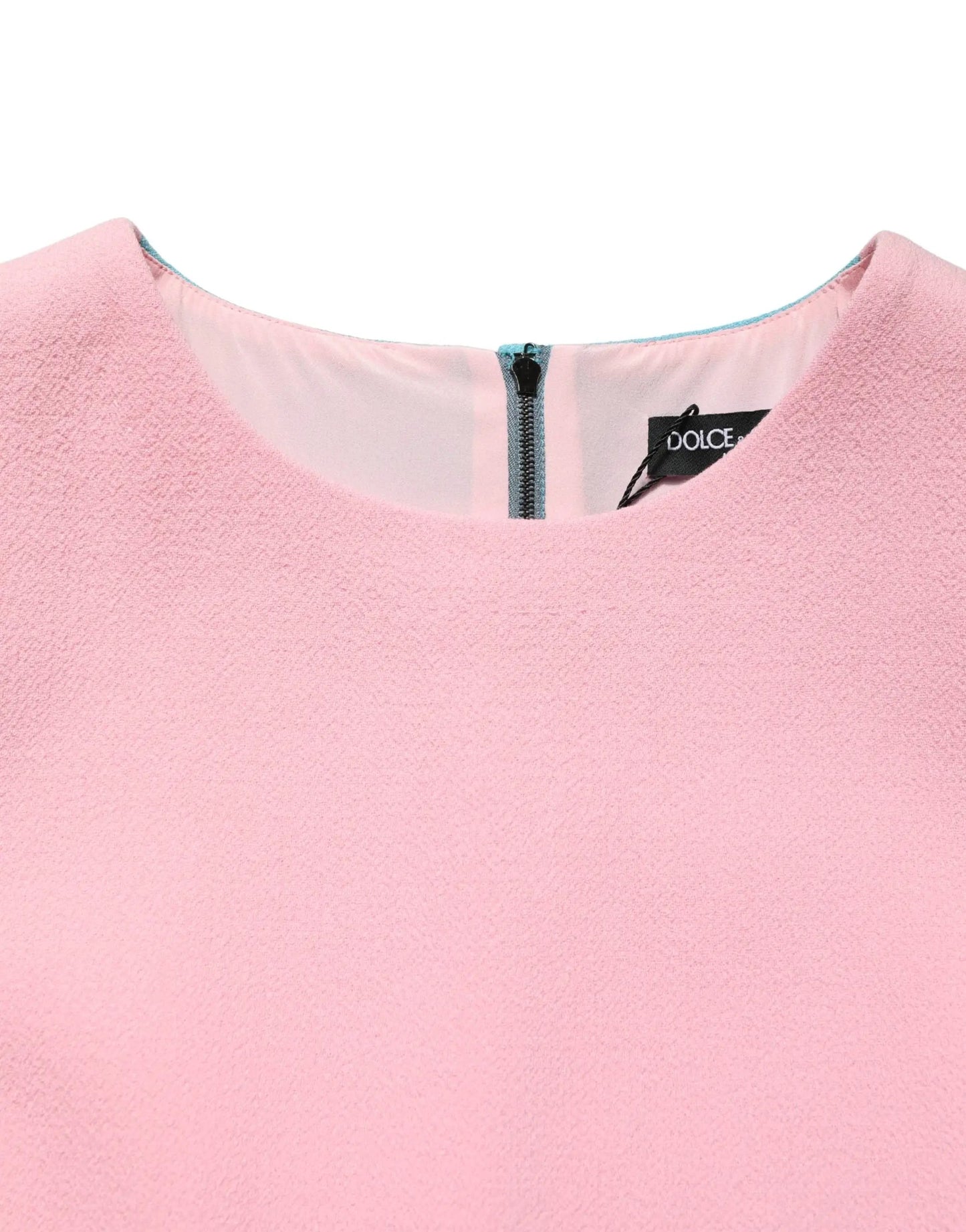 Dolce & Gabbana Pink Blue Wool Sleeveless Shift Mini Dress by Dolce & Gabbana