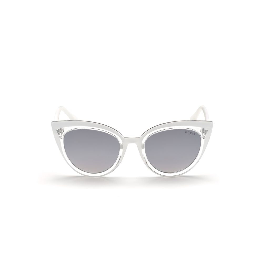 Lunettes De Soleil Guess Injectées Blanches Pour Femmes Verre Fumé UV 3