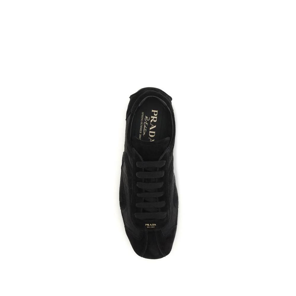 Prada Black Calf Leather Bos Taurus Athletic Sneakers by Prada