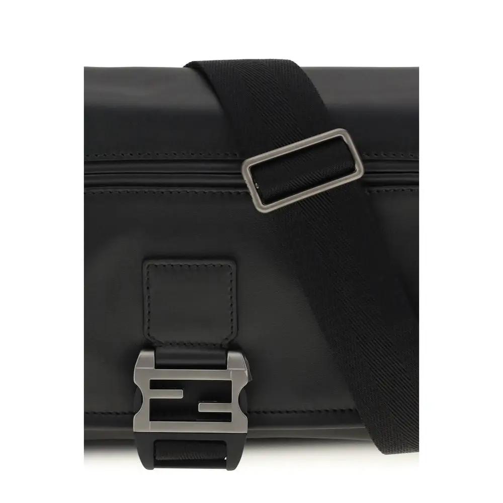 Fendi Black Calf Leather Bos Taurus Shoulder Bag by Fendi