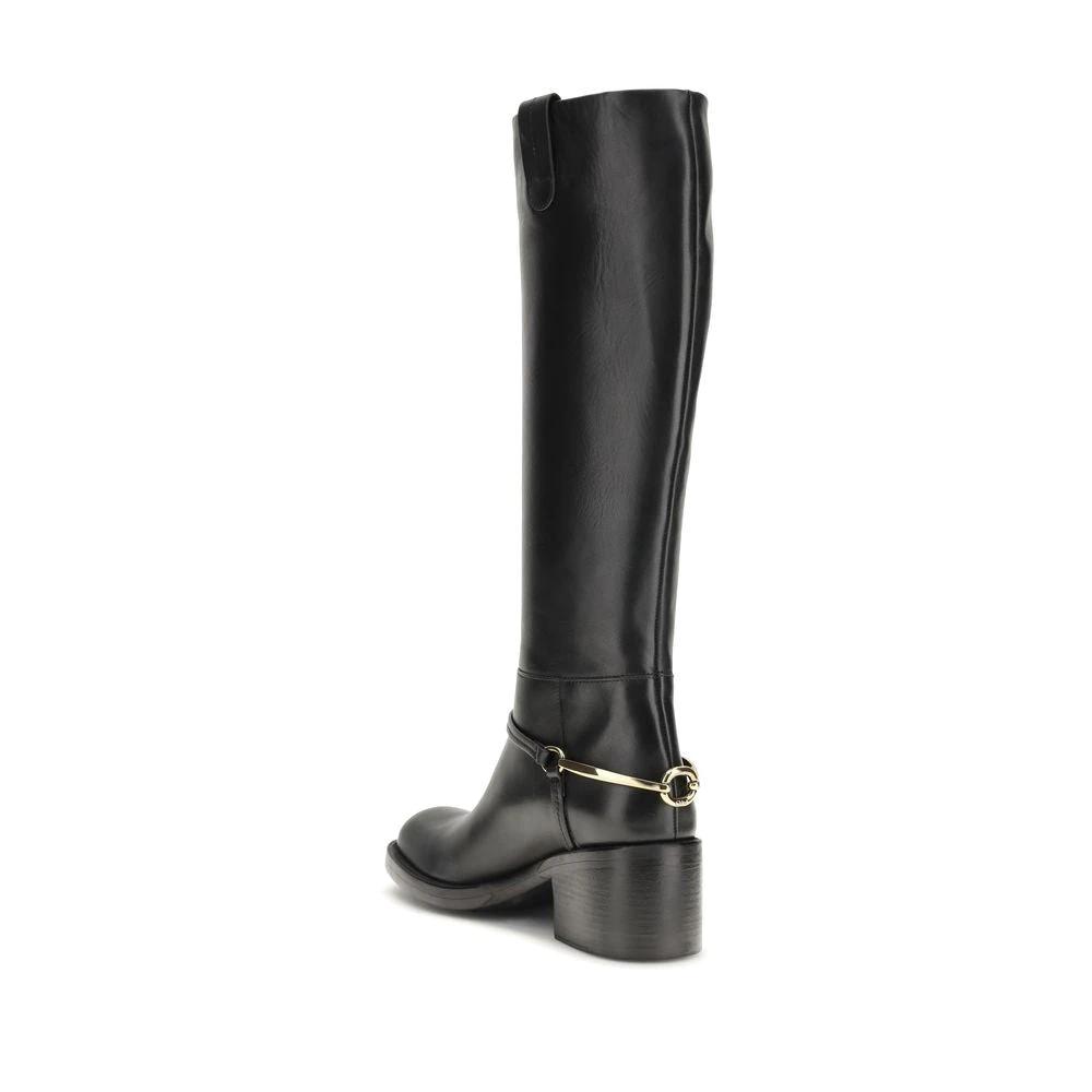 Chloé Black Calf Leather Bos Taurus Lace-Up Boots by Chloé