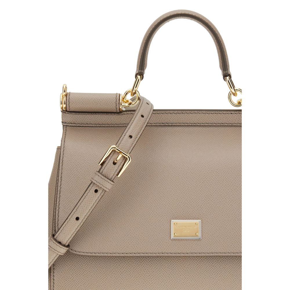 Dolce & Gabbana Gray Calf Leather Bos Taurus Shoulder Bag