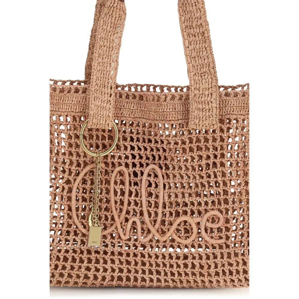 Chloé Beige Raffia Shoulder Bag by Chloé