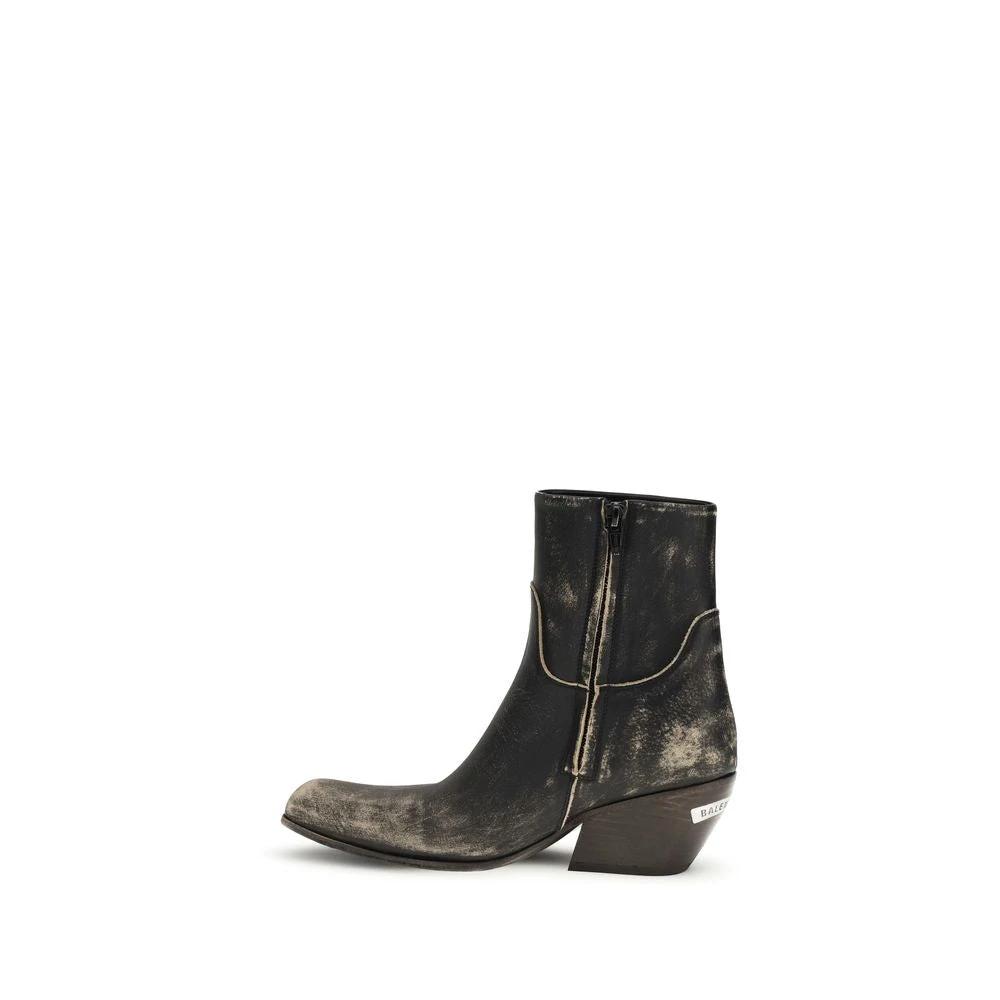 Balenciaga Black Calf Leather Bos Taurus Ankle Boots by Balenciaga