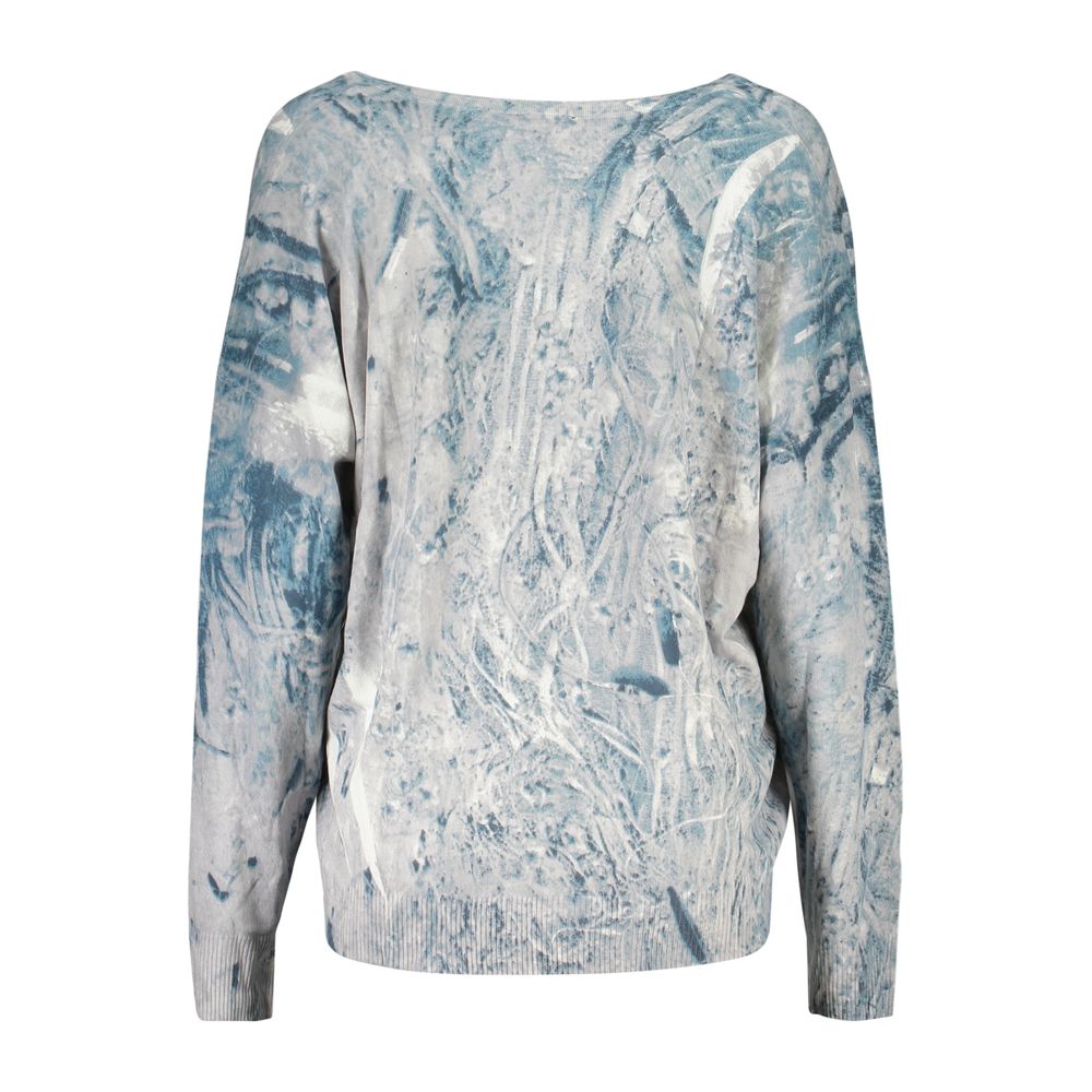 T-shirt Desigual femme Ottawa col V en viscose bleu clair – DE-43646