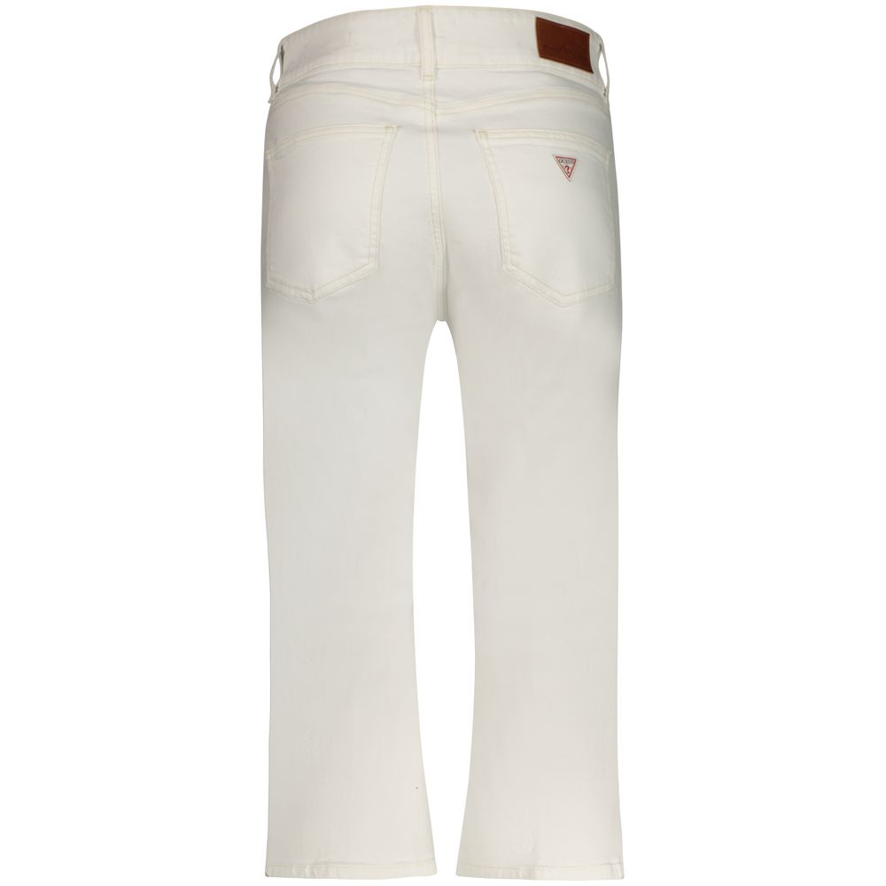 Jean Guess Jeans femme capri taille haute en coton blanc – GU-43800