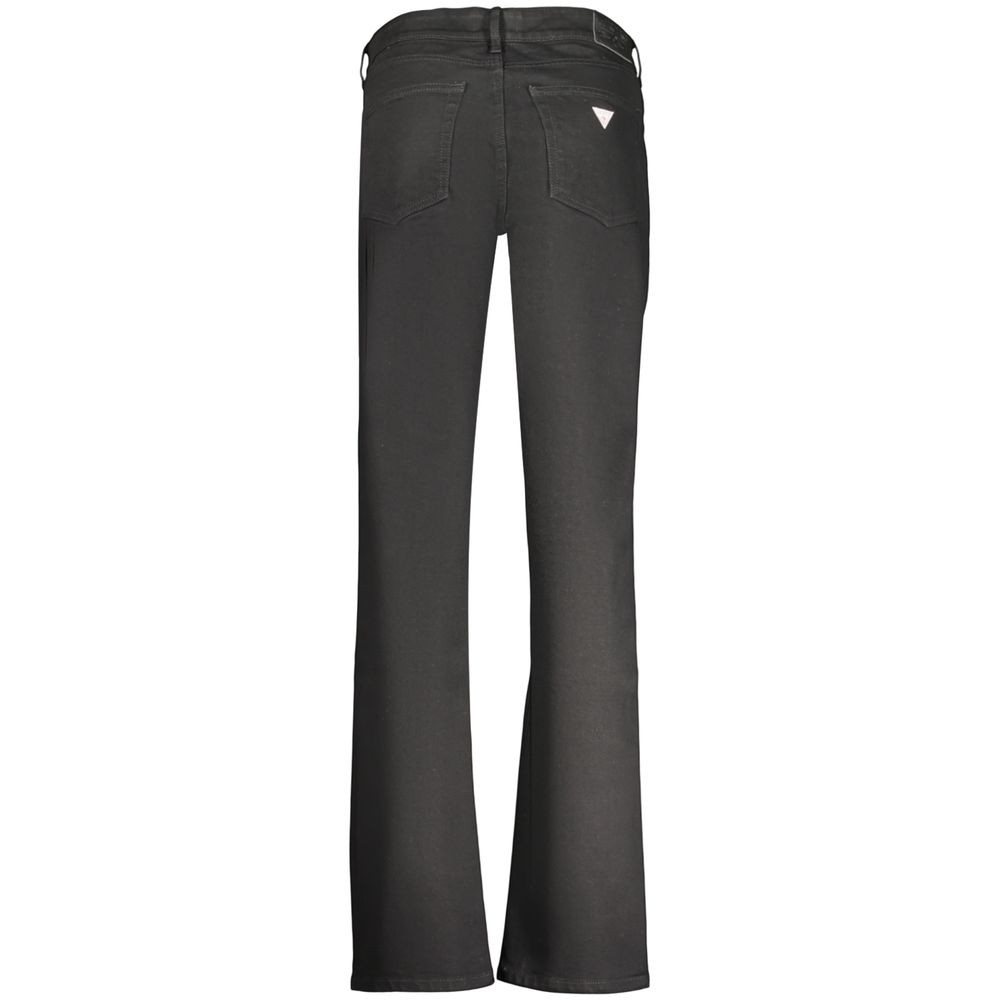 Jean Guess Jeans femme G08 droit taille mi-haute en coton noir – GU-43797